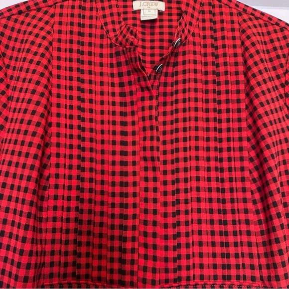 J.Crew Drapey Tuxedo Shirt in Red and Black Check - Picture 5 of 9